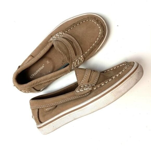 Superga • Tan Suede Loafers - Picture 1 of 9